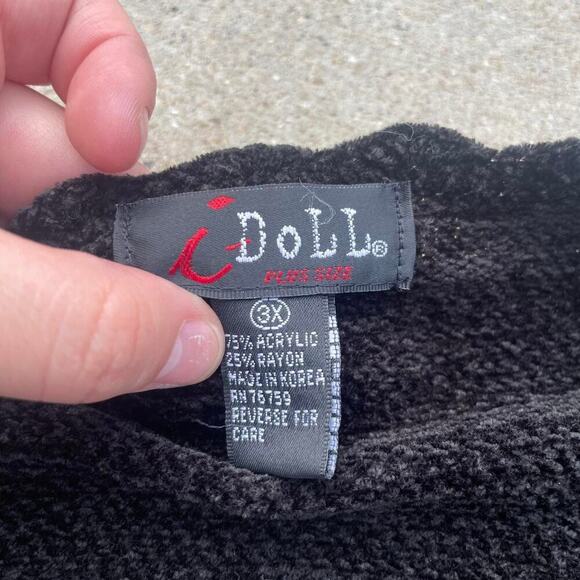 Vintage 90s Womens 3X Cottagecore Cardigan Velvet Embroidery Floral Grunge‎ Goth - Picture 3 of 7